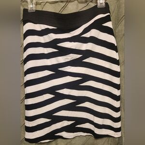 WHBM, Black and White Striped Women's Skirt, SIZE S